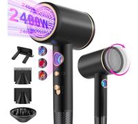 Seche cheveux ionique professionnel avec moteur AC 2400 W, diffuseur de cheveux 4 en 1, bouton chaud/froid, 3 niveaux de chauffage, 3 niveaux de vitesse, avec