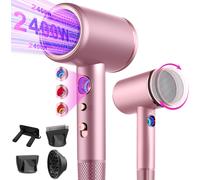 Seche cheveux ionique professionnel avec moteur AC 2400 W, diffuseur de cheveux 4 en 1, bouton chaud/froid, 3 niveaux de chauffage, 3 niveaux de vitesse, avec