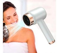 Sèche-cheveux ionique sans fil avec vent chaud et froid, sèche-cheveux à chargement USB, sèche-cheveux de voyage pour femmes et enfants, camping en plein air, plages, blanc