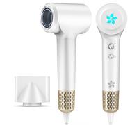 Seche Cheveux ionique, Sèche Cheveux à 400 Millions Plasma, Seche Cheveux Professionnel, Moteur sans Balais de 110 000 tr/min pour un Séchage Rapide, 57 dB à Faible Bruit pour Famille Voyage (Blanc)