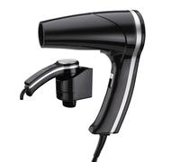 Sèche-cheveux mural, sèche-cheveux de salle de bain 1200W, 2 Vitesses, Protection Surchauffe Idéal pour Hôtels, Resorts - Design Professionnel Noir Mat Élégant, Robuste | ELRIBIRD EUROPE