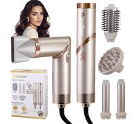 Sèche-cheveux pliable Hatteker, styler multifonction, brosse à air chaud, lisseur/boucleur, combo pour femmes, léger, idéal pour les voyages