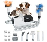 Sèche-cheveux pour poils d'animaux 8 en 1, puissance de 1100 watts, 3 réglages de température, comprend 10 accessoires.