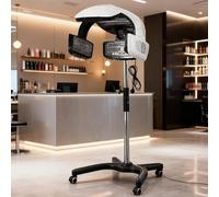 Sèche-cheveux Professionnel 800W avec Température Réglable 40-80°C, Temps 0-60 Min, Casque Coiffure Professionnel Réglable en Hauteur 130-155 cm, Casque Cheveux Chauffant pour Spa, Salon 110V