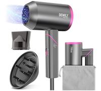Seche cheveux Professionnel Ionique - DEWILY Hair Dryer 1 diffuseur 1 buses, 3 températures, Sèche-cheveux de voyage pliable petit, Sèche-cheveux petit format 1800W