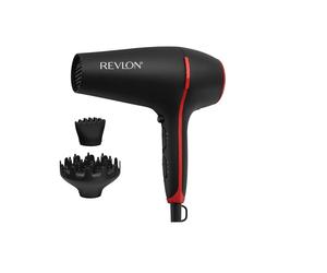 Sèche-cheveux REVLON RVDR5317E 2000W avec Diffuseur Volume et Peigne Lisseur, Grille Céramique Tourmaline et Huile de Coco - Noir