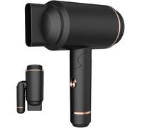 Sèche-cheveux sans fil rechargeable, sèche-cheveux de voyage pliable, mini sèche-cheveux USB avec air chaud/froid, pour femmes, enfants, camping, plages, noir