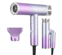 Seche Cheveux, Sèche-cheveux de voyage pliable, Sèche-cheveux Ionique, Moteur Sans Balais pour un Séchage Rapide Avec Buse (Violet)