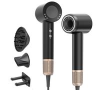 Seche Cheveux, Sèche Cheveux Professionnel Avec Moteur Brushless Haute Vitesse 160 000 tr/min, Débit d’air 65 m/s, 300 Millions d’ions Négatifs, 59 dB, Faible Bruit Pour Maison et Voyages, Noir