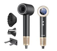 Seche Cheveux, Sèche Cheveux Professionnel Avec Moteur Haute Vitesse 140000 TR/Min, Flux 65 m/s, 300 Millions Ionique Négatifs, Secador 59 dB à Faible Bruit Pour Maison et Voyages, Noir