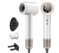 Seche Cheveux, Sèche Cheveux Professionnel Avec Moteur Haute Vitesse 160000 TR/Min, Flux 65 m/s, 300 Millions Ionique Négatifs, 59 dB à Faible Bruit Pour Maison et Voyages, Blanc