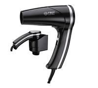 Sèche-cheveux TZS First Austria | Montage mural | Gain de place | 1200 W | 2 niveaux de chaleur | 1 vitesse | Câble spiralé de 2 m | Fonction air froid | Fusible thermique | Noir