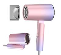 Seche Cheveux Voyage, 2400w Mini Seche Cheveux, Professionnel Sèche-Cheveux Lonique, Sèche Cheveux Léger Portable, Avec 3 Modes Réglables, Pour Voyages, Maison, Salon (Rose)