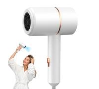 Seche Cheveux Voyage, Ion Sèche Cheveux Pliable avec Bouton Chaud et Froid, Professionnel Ionique Portable Sèche Cheveux 3 Températures/2 Vitesses avec Buses pour Salon à Domicile Voyage (Blanc)