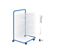 VEVOR Sèche-dessins Séchoir à Dessin 25 Étagères Amovibles avec 4 Roues Bleu