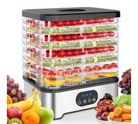 Sèche-fruits, déshydrateur automatique avec régulateur de température 42-70 °C, 400 W, 8 tamis, sans BPA, minuterie 72 h, fruits, viande, champignons, etc. Cadeau pour cuisinier amateur