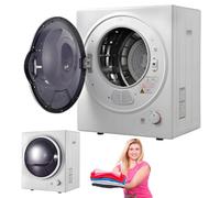 Sèche-linge à évacuation mini multifonction | Chauffage PTC 850 W, chargement frontal | Pose libre ou murale | Minuterie 20-200 min, double filtre, 65 °C,49×41x 58.8 cm