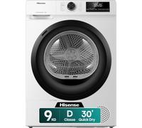 Sèche-linge à pompe à chaleur HISENSE DHQE900UWDC, 9 kg, classe D, blanc, grand
