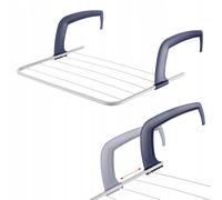 KADAX Séchoir à linge de balcon, 52 x 36 x 1,5 cm, pour radiateur, sèche-linge avec longueur de séchage de 3 m, pour balustrade de balcon, blanc