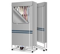 Sèche-linge Électrique 2300W, Séchoir à Linge Pliable Intérieur, Séchoir à Linge Chauffant à Économie D'énergie (anion) avec Télécommande, pour Appartement et Maison (Color : Grey, Size : 1.5m/59.0