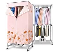 Sèche Linge Électrique avec Roues, 1000W Grande Capacité 15 Kg Mini Sèche-linge Électrique Portable Super Silencieux Armoire de Séchage, pour la Maison, L'appartement (Color : Red)
