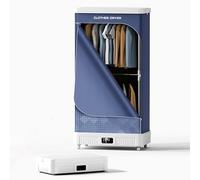 Sèche-linge électrique avec roulettes et étagères à 2 niveaux, 1300 W, pliable et sans installation, armoire de séchage d'une capacité de 500 L, minuterie de 4 heures et télécommande, prise UE