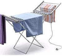 Sèche-linge électrique chauffant, sèche-serviettes pliable et portable, pieds en X, stable, chauffage sur pied, linge économe en énergie, 18 bars
