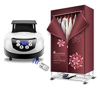 Sèche-linge électrique, étendoir à linge électrique portable à 2 niveaux avec télécommande, minuterie automatique numérique pliable de 1500 W à économie d'énergie de 59 pouces pour la maison The