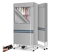 Sèche-linge électrique portable 1500 W avec couvercle et télécommande - Séchoir à linge à séchage rapide pour appartement, hôtel, séchoir à linge électrique d'intérieur