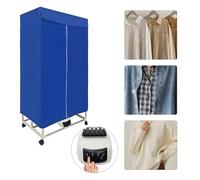 Sèche Linge Electrique Portable,1500w Pliable Séchoir électrique Penderie Chauffante Acier inoxydable <45db Charge 30kg 60-70℃ Protection Température Chronomètres 70x50x150cm
