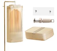 Sèche-linge électrique rétractable d'intérieur, sèche-linge mural chauffant sans perforation avec 2 airs chauds et minuterie de 4 heures, étendoir chauffant portable, sèche-linge électrique gray