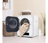 Sèche-linge en acier inoxydable avec protection UV contre les germes | Capacité 4 kg, 850 W, 6 programmes, montage mural, écran LED, 60 dB silencieux, sèche-linge à évacuation d'air moderne pour la