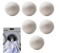 Sèche-linge en laine - Lot de 6 assouplissants naturels, réutilisables et respectueux de l'environnement, réduisent le temps de séchage statique | Séchoir de luxe pour vêtements, peluches, poils
