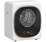 HOMCOM Sèche-linge à évacuation portable 4 Kg Sèche-linge 800 W Blanc | Compact, 5 Modes de Séchage, Capteur Intelligent, Minuterie, Tambour Réversible Acier Inoxydable, Mini, Appartement Dortoir