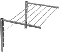 Sèche-linge mural pliable Inclinable avec 6 barres de séchage - Argent - Longueur de séchage 6,00 cm