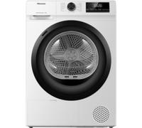 Hisense DHQE800BW2 Sèche-linge avec pompe à chaleur, 8 kg, A++, hublot, noir, grand écran, 16 programmes, Refresh