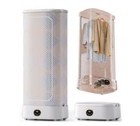 Sèche-linge portable 1000W à chauffage rapide avec design pliable, minuterie 240 min, télécommande et circulation d’air chaud pour séchage intérieur et soin des vêtements à domicile