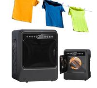 Sèche-linge portable, capacité de 4 kg, écran tactile LCD intelligent, 3 réglages de température, chambre à air en acier inoxydable, 1000 W pour linge, 16,5 kg