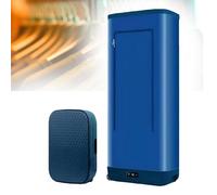 Sèche-linge portable, petit séchoir à vêtements avec roulettes pivotantes, chauffe en 3 secondes, l'air sort du côté, support en alliage d'aluminium, conception de boîte de rangement, dortoir, bleu