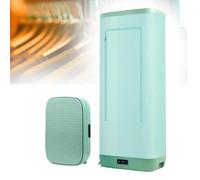 Sèche-linge portable, petit séchoir à vêtements avec roulettes pivotantes, chauffe en 3 secondes, l'air sort du côté, support en alliage d'aluminium, conception de boîte de rangement, dortoir, vert