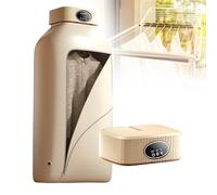 Sèche-linge Portable, Sèche-linge Pour Appartements, Conception de Crochet Ondulé, Cycle de Séchage à 360°, Fonctionnement Silencieux, Réglage à 2 Vitesses, Séchage chronométré à 3 Vitesses,Beige