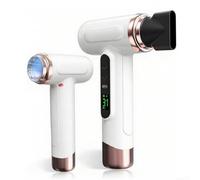 Sèche-linge sans fil 15 000 mAh avec réglages de vent chaud et froid (blanc | Compatible USB à charge rapide, compatible avec batterie externe, chargement d'ordinateur portable, adaptateur de voiture