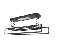 Sèche-linge télescopique électrique, montage au plafond, longueur réglable de 130 à 215 cm, capacité de charge de 35 kg, noir, 8