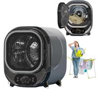 Sèche-linge ventilé 450 W 18 L, séchage tridimensionnel à air chaud et froid, 35 dB, température réglable, cuve et dispositif de filtrage en acier inoxydable, commande à bouton unique, bleu