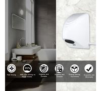 SèChe-Mains Commercial Automatique 600w SèChe-Mains éLectriques Appareil De SéChage Des Mains Domestique Salle De Bain Vent Chaud Souffleur à Main Couvercle En Plastique