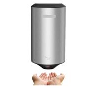 Sèche-mains Compact Jet, sèche-mains automatique à Air, capteur intellint en acier inoxydable, Machine sécher les mains for salle de bain et toilettes 1350W Puissant, efficace(Brushed)