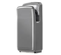 Sèche-mains de salle bain avec filtre HEPA, sèche-mains automatique vertical haut gamme à grande vitesse for les emplacements commerciaux et domestiques Puissant, efficace(Silver)
