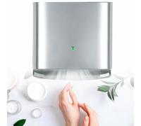 Sèche-Mains électrique à économie d'énergie à Grande Vitesse 1250 W, sèche-Mains Mural sans Contact, Chaud et Froid réglable, pour Cuisine, Toilettes Silver