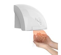 Sèche-Mains Électrique Mural, 1200W Seche Main Automatique à Grande Vitesse, 8-10s pour Sécher Chaud et Froid, Commercial ou Domestique, Faible Bruit(65dB), Sèche-Mains Compact pour Toilettes, Blanc