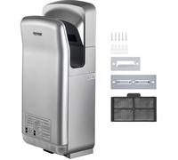 Sèche-Mains Electrique - VEVOR - VV-JHD-YS - 2000W - Filtration HEPA - Argent